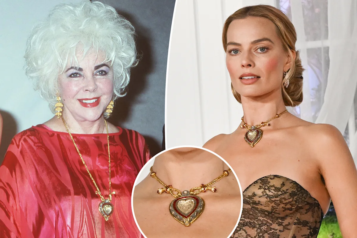 Margot Robbie stuns in Elizabeth Taylor's iconic Taj Mahal diamond necklace to 'Wuthering Heights' premiere