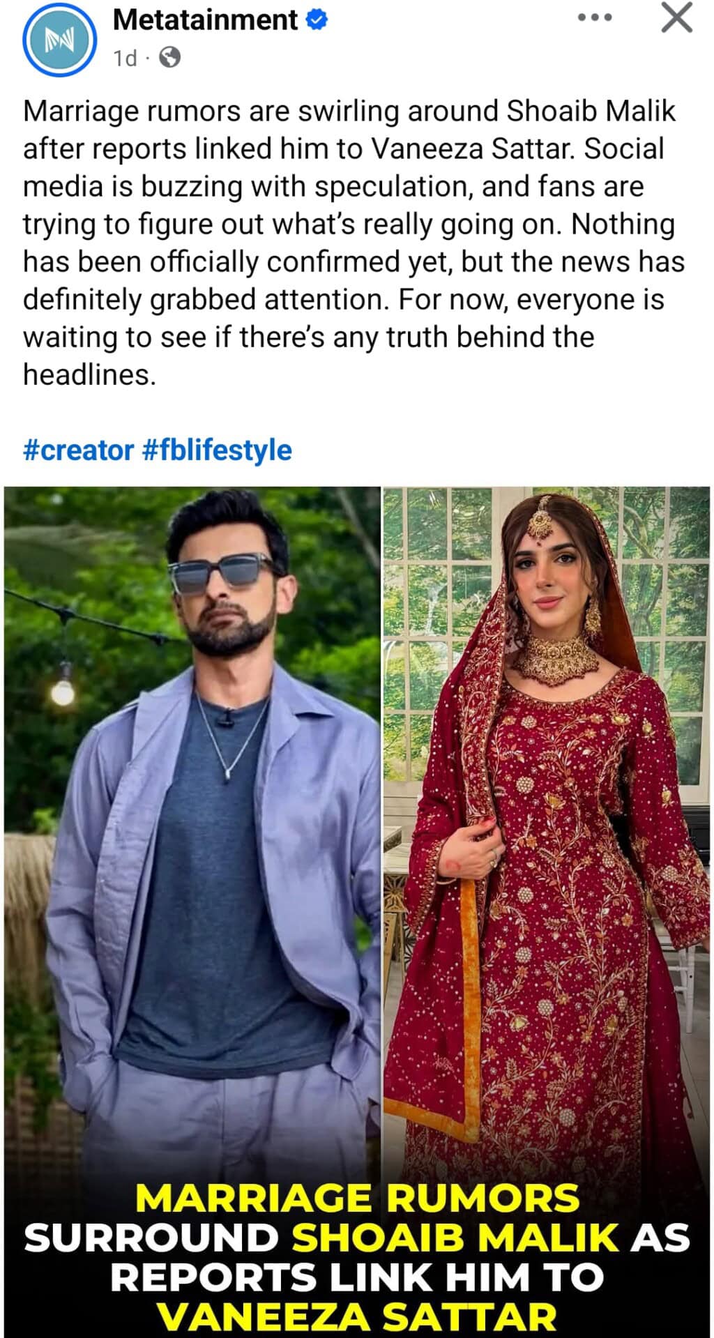 Shoaib Malik Issues a Statement Amid Third Marriage Rumors